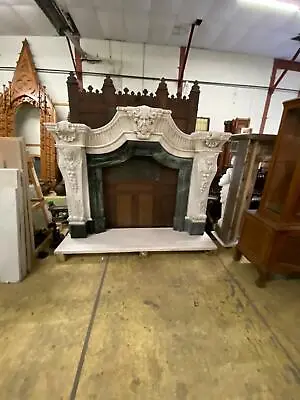 Great Victorian Style Hand Carved Marble Fireplace Mantel Fpm88 • $6500