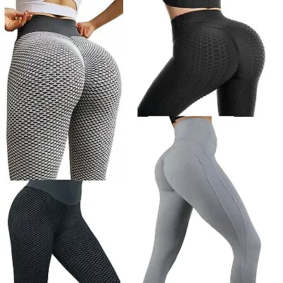 £5.99 • Buy Women High Waist Yoga Pants Anti Cellulite Leggings Butt Lift TikTok Sport Gym