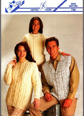 Teddy Knitting Pattern Family Aran Cardigans & Sweaters 26-44in 739 • £2.25