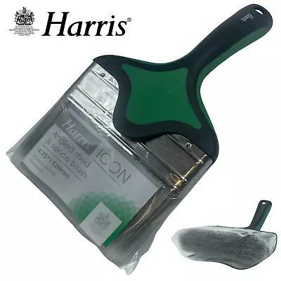 Harris Shed & Fence Angled Paint Brush 120mm Painting Garden Wall Decking Wood • £5.99