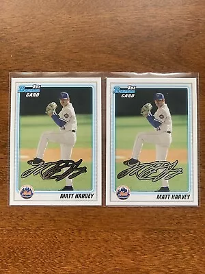 (2) Matt Harvey Rookies ~ 2010 1st Bowman Rookies ~ New York Mets RC • $2