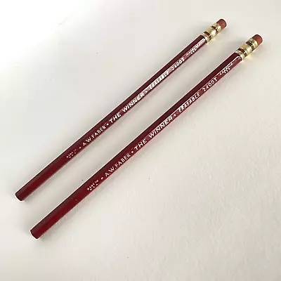 Vintage A.W Faber THE WINNER 2400T Carmine Red Pair Of 2 Color Pencils USA Made • $34.95