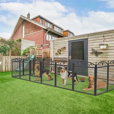 $149.91 • Buy Extra Large Metal Dog Playpen Dog Fence 8 Panel Indoor Outdoor Heavy Duty Kennel