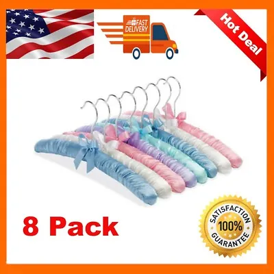 Anti-Slip Satin Padded Metal And Fabric Clothing Hangers (8 Pack) • $33.99