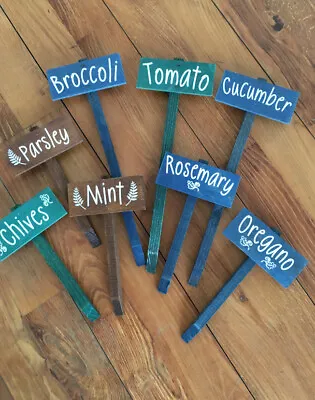 £2.99 • Buy Wooden Allotment Garden Vegetable Herb Signs Rustic Wood Labels Plant Markers