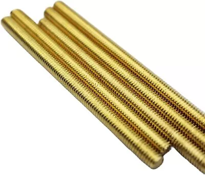 £11.99 • Buy M3 M4 M5 M6 M8 M10 Brass Threaded Bar- Rod Studding 50mm To 300mm Stud Allthread