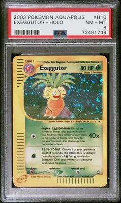 Exeggutor H10/H32 Aquapolis E Series Holo Pokemon Card PSA 8 - WOTC Aquapolis • $15.50