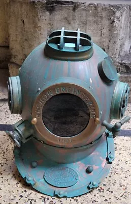 Rare Antique Diving Helmet Royal Navy Diving Divers Heavy Helmet Deep Sea Anchor • $211.50