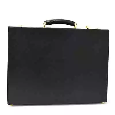 Gucci Black Attache Case Business Bag Leather H33.5cm X W45cm Authentic Vintage  • $359