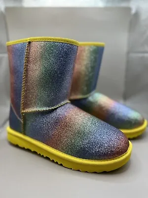 NEW! UGG Nib Boots Classic Short II Glitter RAINBOW Size 6 1130784K • $109.99