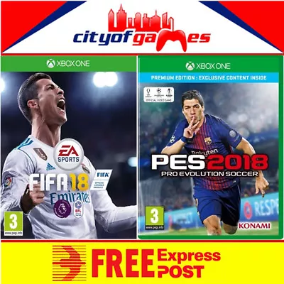 Pro Evolution Soccer 2018 Premium Edition & Fifa 18 Xbox One Game Bundle New  • $129.95