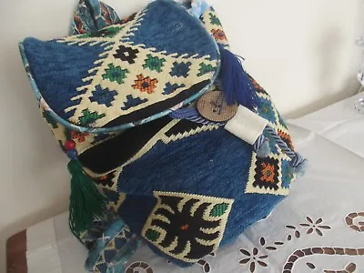 Vintage Tribal Boho Kilim Turkish Fabric Handmade Backpack Bag For Women • $222.17