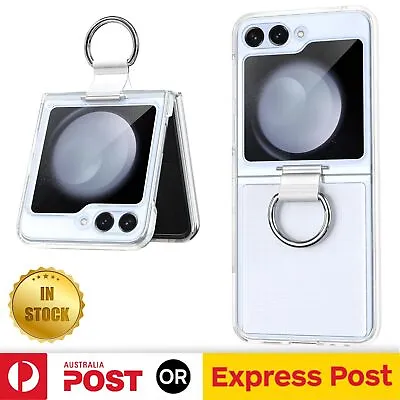 $8.99 • Buy For Samsung Galaxy Z Flip5 4 3 5G Hard Case Slim Clear Cover With Ring Holder