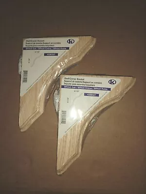 1 Pair - Solid Oak Unfinished Shelf/Corner Brackets - 6 1/4  X 4 7/8  X 7/8  • $9.29