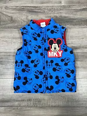 Disney Mickey Mouse All Over Print Puffer Vest Kids 3T • $13.79