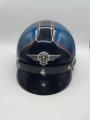 Vintage Harley Davidson Bell Dot Helmet Teal And Black • $88