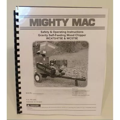 Mackissic Mighty Mac Chipper Owner Operator Manual WC475/475E WC575E • $15.95