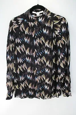 Diane Von Furstenberg Chrissie Printed Silk Shirt In Black Size 0 NWT • $322.69