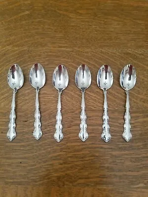 Stainless Tableware Oneida Mozart Deluxe Glossy Scalloped 6 Teaspoons 6” • $19.99