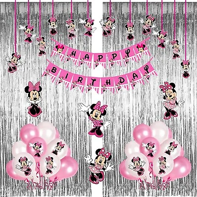 Minnie Mouse Theme Birthday Decorations Items Combo Set - 47Pcs For Girls/Boys • $27.59