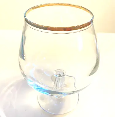 Mikasa Wheaton Brandy Snifter Glass 22k Gold Gilted Band Rim 5.5  Beveled Foot • $12.33