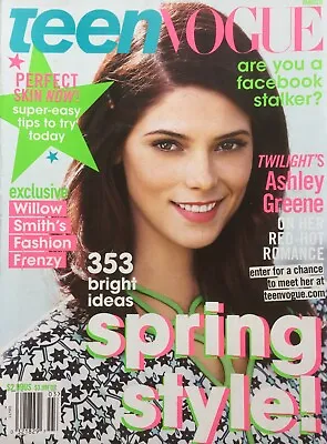 $4 • Buy ASHLEY GREENE  TWILIGHT  March 2011 TEEN VOGUE Magazine WILLOW SMITH