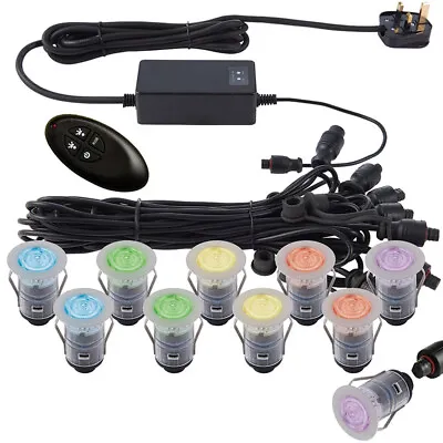 IP67 Decking Plinth Light Kit 10x 25mm RGB Colour Changing Lamps Outdoor Rated • £141.99