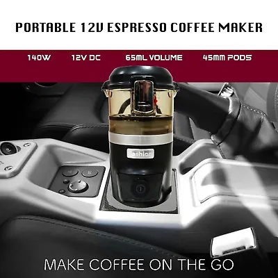 Car Portable Espresso Coffee Maker Machine DC12V Ground Coffee ESE Pods Travel • $79.95