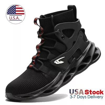 Mens Work Safety Steel Toe Shoes Tennis Lightweight Sneakers Outdoor Air Cushion • $33.29