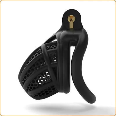 NEW Black Honeycomb Resin Male Chastity Cage Device Binding Restrain • $30.69