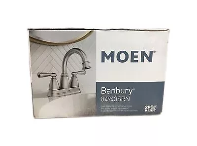 MOEN Banbury 4 In. Centerset Double Handle Bathroom Faucet In Brushed Nickel • $59.95