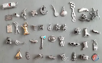 Lot Of 40 Vintage Sterling Silver Charms 85.5g • $139