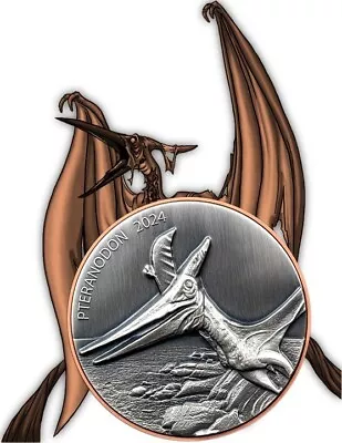 Vanuatu 10 Vatu 2024 Pteranodon Silver Giant Coin • $174.99