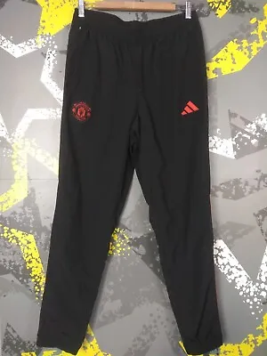 Manchester United Training Football Pants Black Adidas Mens Size M Ig93 • $46.74