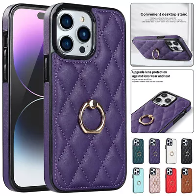 $13.99 • Buy For IPhone 14 13 12 11 Pro Max XS SE/8/7 Plus Case Shockproof Leather Ring Cover