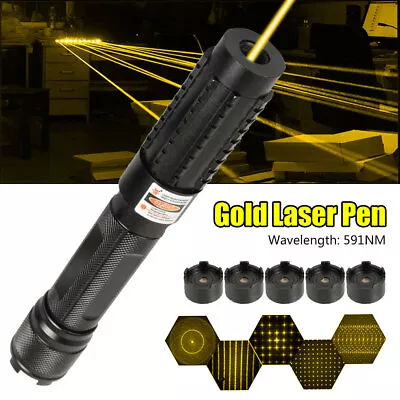 5W 591nm Golden Yellow Laser Pointer Pen SOS Wicked Lasers Black USA • $73.99