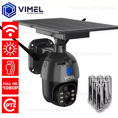 Solar Security Camera WIFI Construction Site Outdoor PIR Sensor PTZ Battery • $149