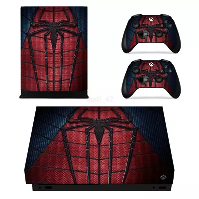 Spiderman Textured Skin Sticker Decal Kit For Microsoft Xbox One X AU HOT • $20.93