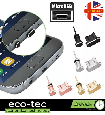 Metal Micro USB Charging & Earphone Port Anti Dust Cover Plug Samsung Android • £3.12