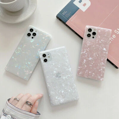 Granite Marble Phone Case Square Cover For IPhone 7 8 XR XS 11 12 13 14 Pro MAX • $13.29