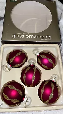 Martha Stewart Woodland Glass Ball Christmas Ornaments Hand Decorate Retired New • $18