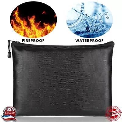 2000℉ Fire Proof Money Bag Fireproof Document Pouch Waterproof Safe Cash US • $10.95