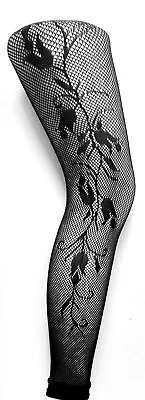 £4.99 • Buy Footless Tights- Black Fishnet Patterned  Footless Tight