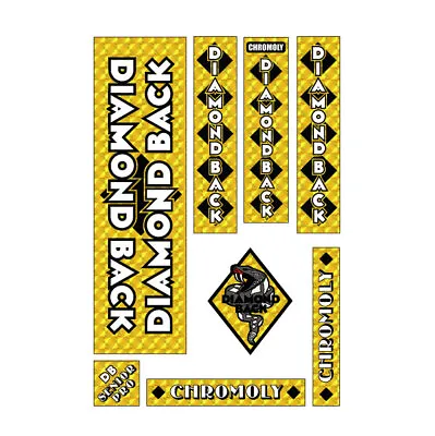 Diamond Back - 1981-82 Senior Pro - Team GOLD Snake Decal Set - Old School Bmx • $66