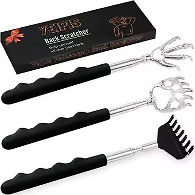 3 Pack Back Scratcher Metal Portable Telescoping Back Scratchers With Rubber  • $12.13