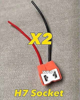 2x H7 2 Prong Bulb Ceramic Headlight Socket Plug Connector Harness LED Adapter • $9.50