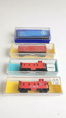 3 X Atlas N Scale Great Northern Caboose Stock Car - 2274 3589 3323 + Bonus Car • $29