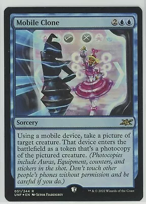 Magic The Gathering - Foil  Mobile Clone  - UNF 51 - Rare Blue Sorcery • $2