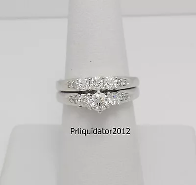1CT Diamond Solitaire Engagement Wedding Bridal Set Ring 14K White Gold Band • $799.99