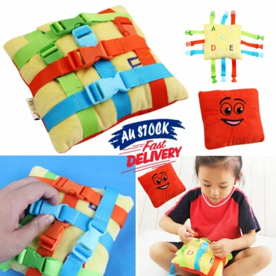 $13.85 • Buy Kid's Buckle Toy Early Learning Plush Toys Cushion Toddler Basic Life Skills AU